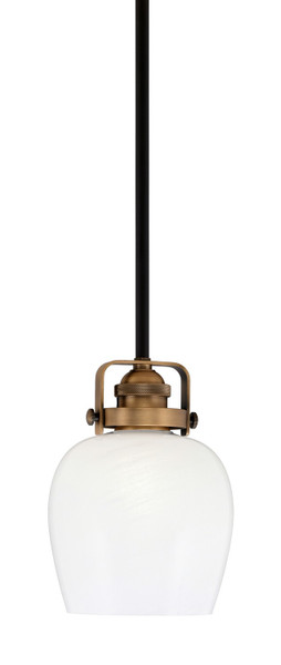 Toltec Lighting - 1941-MBBR-4811 - One Light Mini Pendant - Easton - Matte Black & Brass