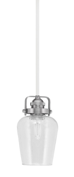 Toltec Lighting - 1941-WHBN-210 - One Light Mini Pendant - Easton - White & Brushed Nickel