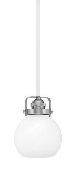 Toltec Lighting - 1941-WHBN-4101 - One Light Mini Pendant - Easton - White & Brushed Nickel