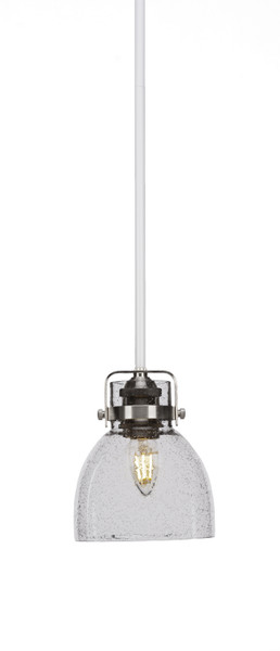 Toltec Lighting - 1941-WHBN-4110 - One Light Mini Pendant - Easton - White & Brushed Nickel