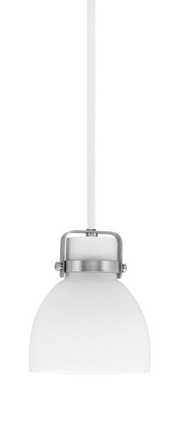 Toltec Lighting - 1941-WHBN-4111 - One Light Mini Pendant - Easton - White & Brushed Nickel