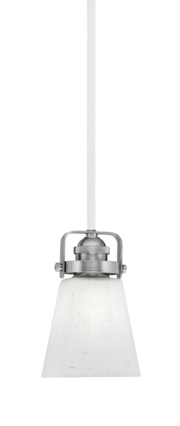 Toltec Lighting - 1941-WHBN-460 - One Light Mini Pendant - Easton - White & Brushed Nickel
