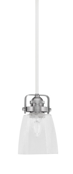 Toltec Lighting - 1941-WHBN-461 - One Light Mini Pendant - Easton - White & Brushed Nickel