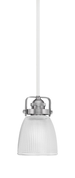 Toltec Lighting - 1941-WHBN-500 - One Light Mini Pendant - Easton - White & Brushed Nickel