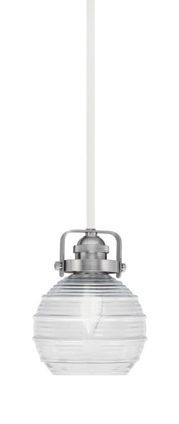 Toltec Lighting - 1941-WHBN-5110 - One Light Mini Pendant - Easton - White & Brushed Nickel