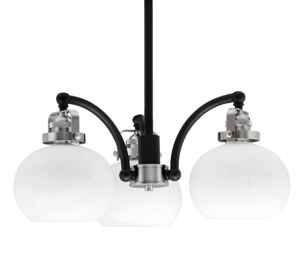 Toltec Lighting - 1943-MBBN-212 - Three Light Chandelier - Easton - Matte Black & Brushed Nickel