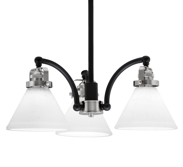 Toltec Lighting - 1943-MBBN-312 - Three Light Chandelier - Easton - Matte Black & Brushed Nickel