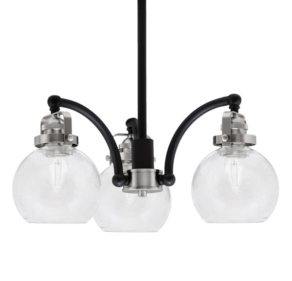 Toltec Lighting - 1943-MBBN-4100 - Three Light Chandelier - Easton - Matte Black & Brushed Nickel