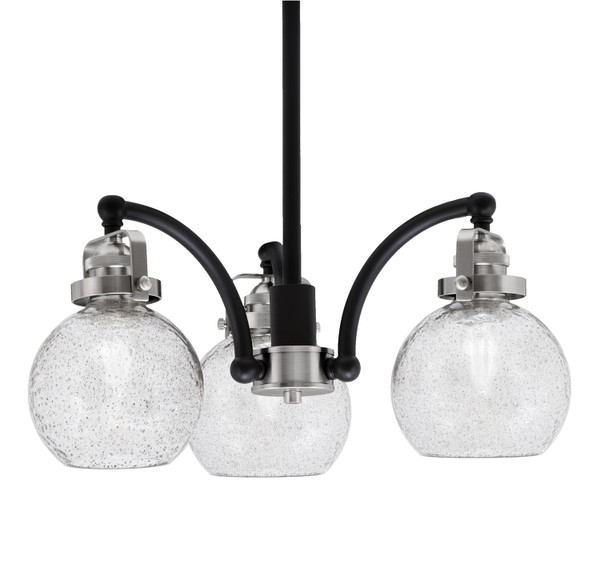 Toltec Lighting - 1943-MBBN-4102 - Three Light Chandelier - Easton - Matte Black & Brushed Nickel