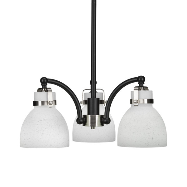 Toltec Lighting - 1943-MBBN-4111 - Three Light Chandelier - Easton - Matte Black & Brushed Nickel