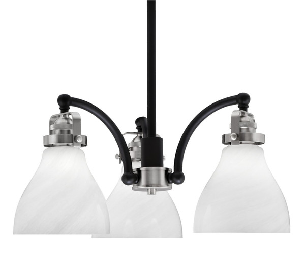 Toltec Lighting - 1943-MBBN-4761 - Three Light Chandelier - Easton - Matte Black & Brushed Nickel