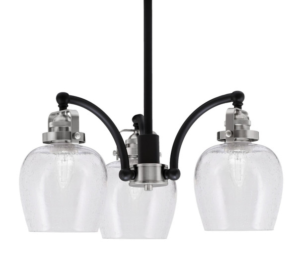 Toltec Lighting - 1943-MBBN-4810 - Three Light Chandelier - Easton - Matte Black & Brushed Nickel