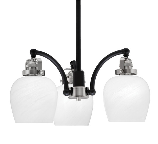 Toltec Lighting - 1943-MBBN-4811 - Three Light Chandelier - Easton - Matte Black & Brushed Nickel