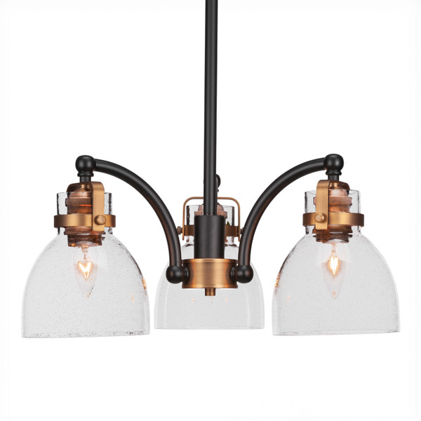 Toltec Lighting - 1943-MBBR-4119 - Three Light Chandelier - Easton - Matte Black & Brass