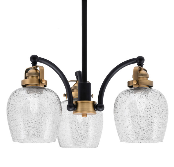Toltec Lighting - 1943-MBBR-4812 - Three Light Chandelier - Easton - Matte Black & Brass