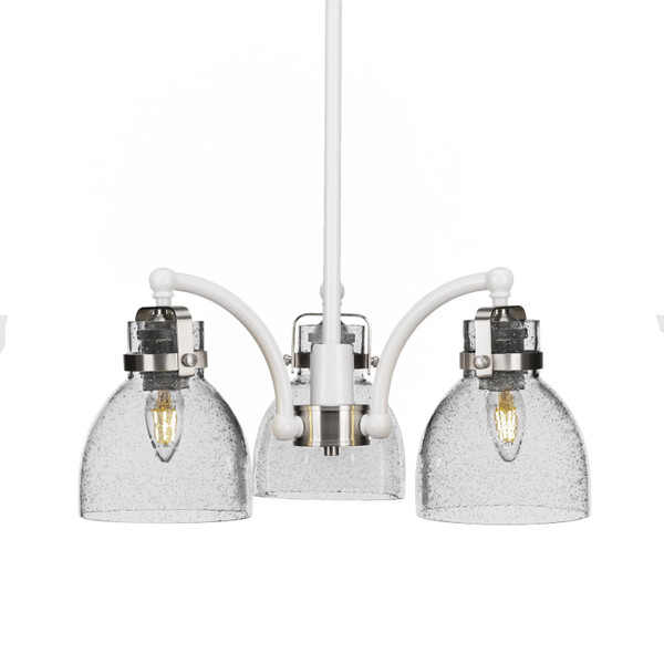 Toltec Lighting - 1943-WHBN-4110 - Three Light Chandelier - Easton - White & Brushed Nickel
