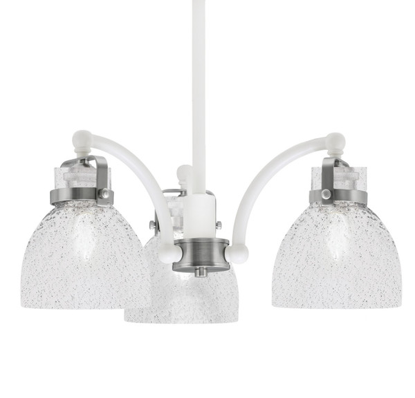 Toltec Lighting - 1943-WHBN-4119 - Three Light Chandelier - Easton - White & Brushed Nickel