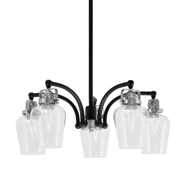 Toltec Lighting - 1945-MBBN-210 - Five Light Chandelier - Easton - Matte Black & Brushed Nickel