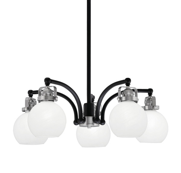 Toltec Lighting - 1945-MBBN-4101 - Five Light Chandelier - Easton - Matte Black & Brushed Nickel