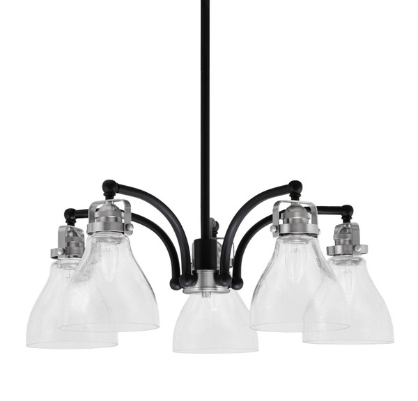 Toltec Lighting - 1945-MBBN-4760 - Five Light Chandelier - Easton - Matte Black & Brushed Nickel