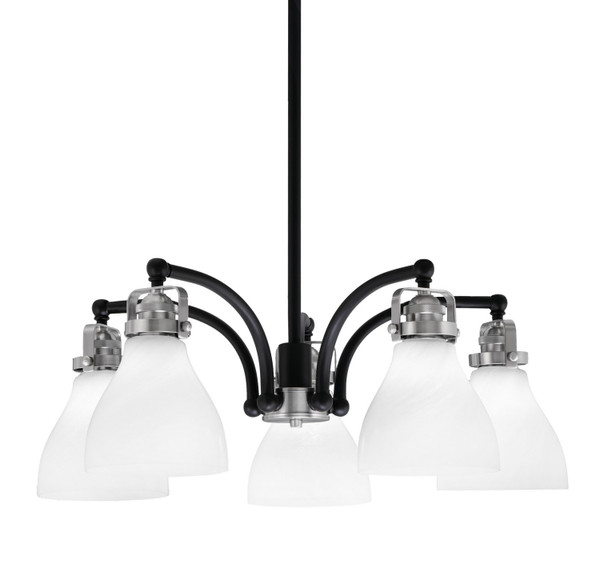 Toltec Lighting - 1945-MBBN-4761 - Five Light Chandelier - Easton - Matte Black & Brushed Nickel