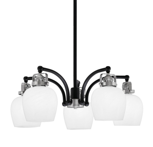 Toltec Lighting - 1945-MBBN-4811 - Five Light Chandelier - Easton - Matte Black & Brushed Nickel