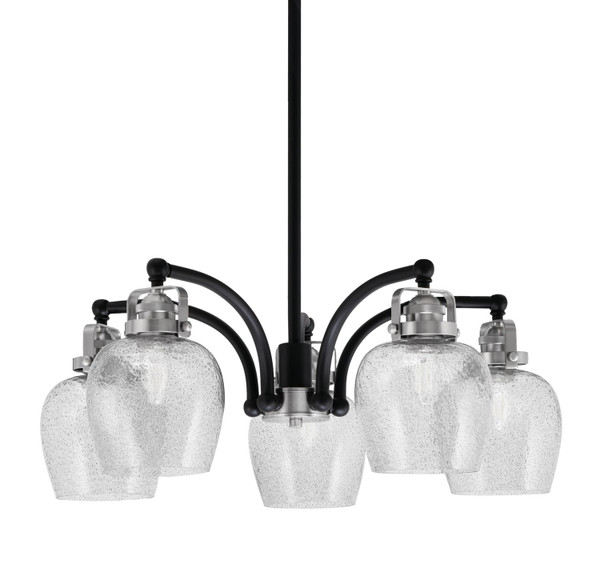 Toltec Lighting - 1945-MBBN-4812 - Five Light Chandelier - Easton - Matte Black & Brushed Nickel