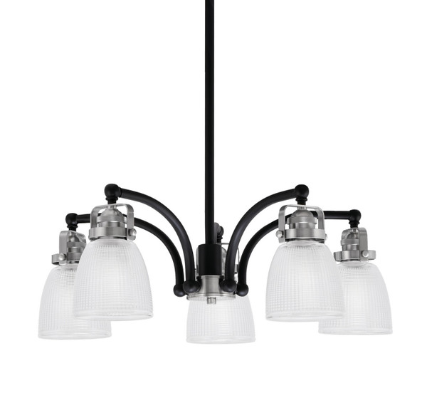 Toltec Lighting - 1945-MBBN-500 - Five Light Chandelier - Easton - Matte Black & Brushed Nickel