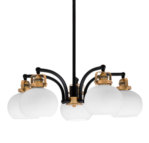 Toltec Lighting - 1945-MBBR-212 - Five Light Chandelier - Easton - Matte Black & Brass