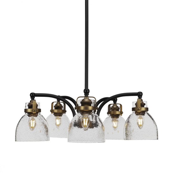 Toltec Lighting - 1945-MBBR-4119 - Five Light Chandelier - Easton - Matte Black & Brass