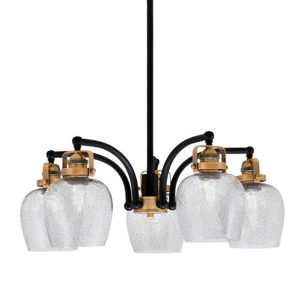 Toltec Lighting - 1945-MBBR-4812 - Five Light Chandelier - Easton - Matte Black & Brass