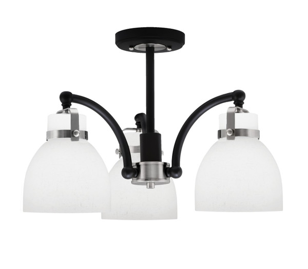 Toltec Lighting - 1947-MBBN-4111 - Three Light Semi-Flush Mount - Easton - Matte Black & Brushed Nickel
