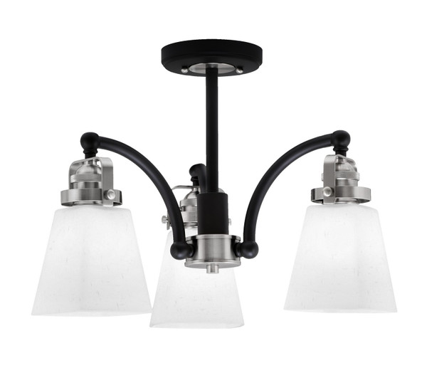 Toltec Lighting - 1947-MBBN-460 - Three Light Semi-Flush Mount - Easton - Matte Black & Brushed Nickel