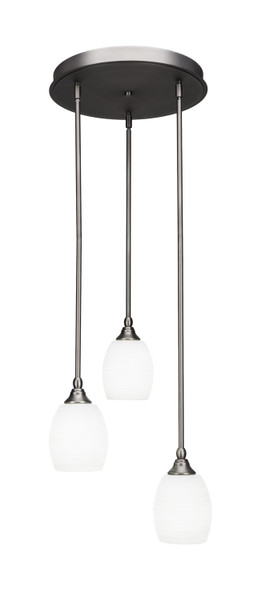 Toltec Lighting - 2143-BN-4021 - Three Light Pendalier - Empire - Brushed Nickel