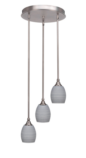 Toltec Lighting - 2143-BN-4022 - Three Light Cluster Pendalier - Empire - Brushed Nickel