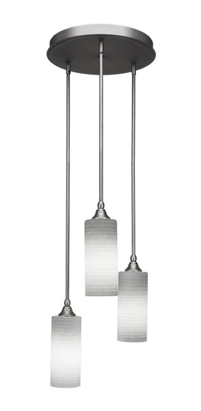 Toltec Lighting - 2143-BN-4091 - Three Light Cluster Pendalier - Empire - Brushed Nickel