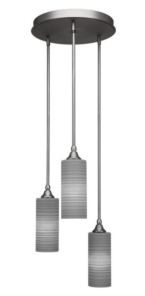 Toltec Lighting - 2143-BN-4092 - Three Light Cluster Pendalier - Empire - Brushed Nickel