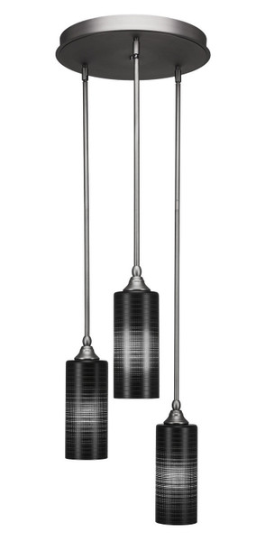 Toltec Lighting - 2143-BN-4099 - Three Light Cluster Pendalier - Empire - Brushed Nickel