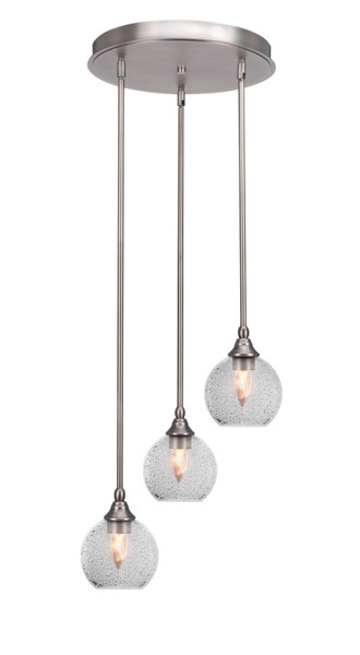 Toltec Lighting - 2143-BN-4102 - Three Light Cluster Pendalier - Empire - Brushed Nickel