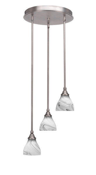 Toltec Lighting - 2143-BN-4769 - Three Light Cluster Pendalier - Empire - Brushed Nickel