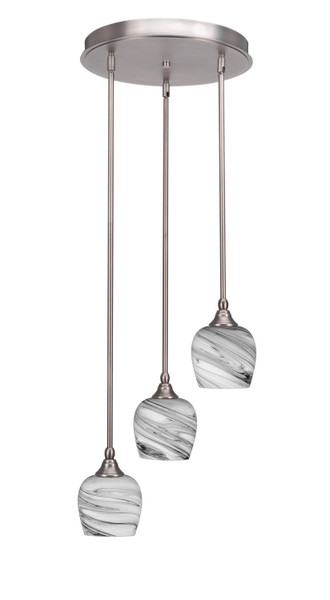Toltec Lighting - 2143-BN-4819 - Three Light Cluster Pendalier - Empire - Brushed Nickel