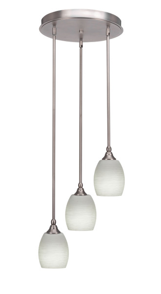 Toltec Lighting - 2143-BN-615 - Three Light Cluster Pendalier - Empire - Brushed Nickel