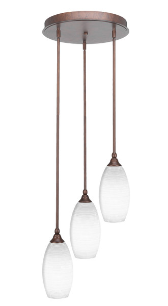 Toltec Lighting - 2143-BRZ-4041 - Three Light Cluster Pendalier - Empire - Bronze