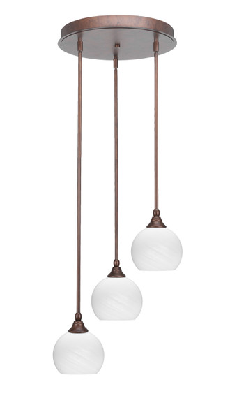 Toltec Lighting - 2143-BRZ-4101 - Three Light Cluster Pendalier - Empire - Bronze