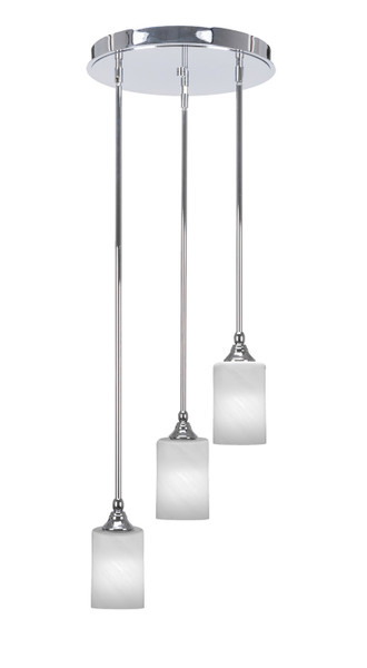 Toltec Lighting - 2143-CH-3001 - Three Light Cluster Pendalier - Empire - Chrome