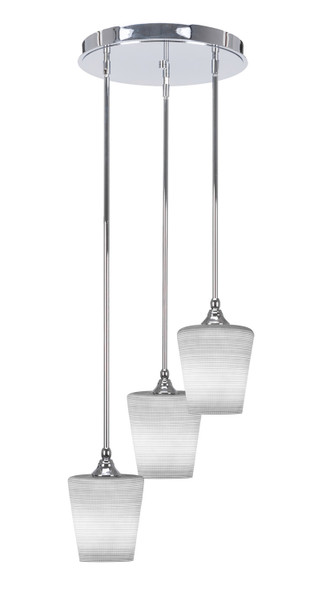 Toltec Lighting - 2143-CH-4031 - Three Light Cluster Pendalier - Empire - Chrome