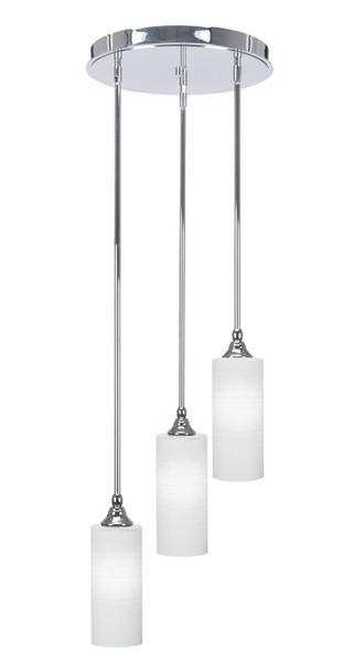 Toltec Lighting - 2143-CH-4091 - Three Light Cluster Pendalier - Empire - Chrome