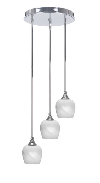Toltec Lighting - 2143-CH-4811 - Three Light Cluster Pendalier - Empire - Chrome