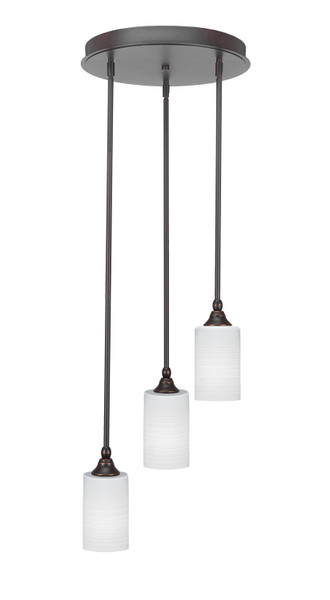 Toltec Lighting - 2143-DG-4061 - Three Light Cluster Pendalier - Empire - Dark Granite