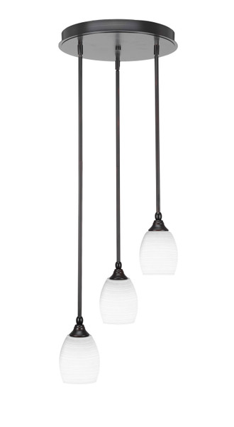 Toltec Lighting - 2143-ES-4021 - Three Light Cluster Pendalier - Empire - Espresso